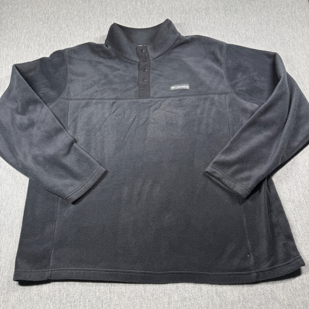 Columbia Steens Mountain Fleece Mens XXL Gray Snap Pullover High Neck AM0251